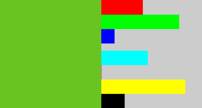 Hex color #69c422 - apple green