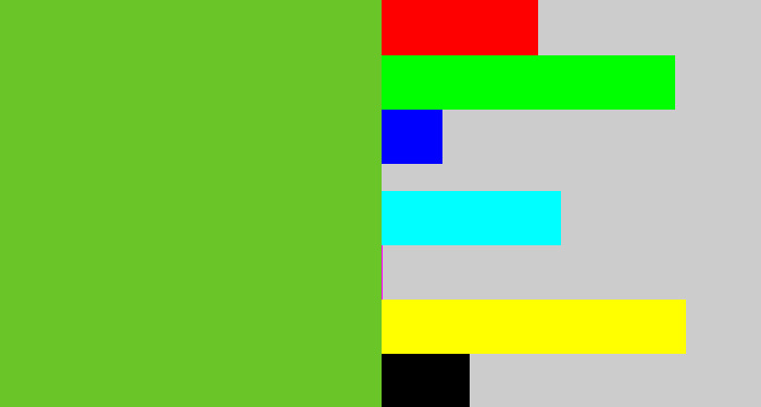 Hex color #69c528 - apple green