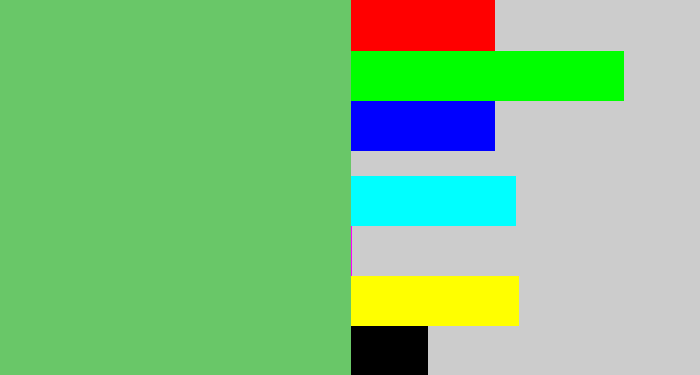 Hex color #69c768 - soft green