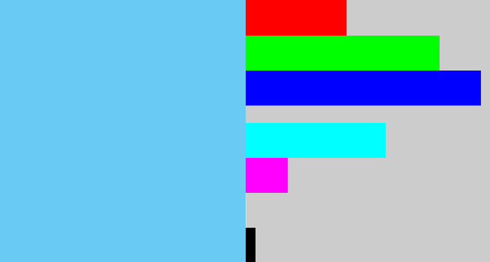 Hex color #69caf4 - lightblue