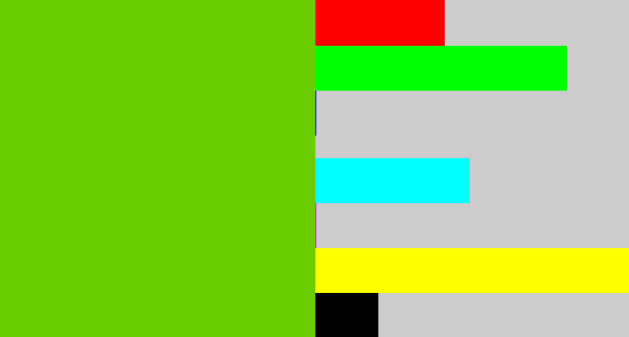 Hex color #69cd01 - frog green