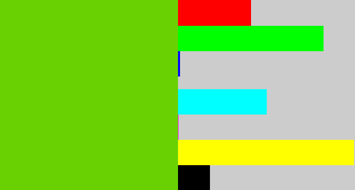 Hex color #69d102 - frog green