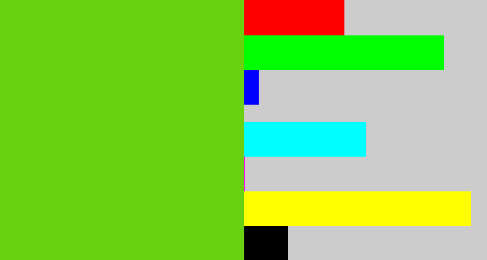 Hex color #69d10f - green apple