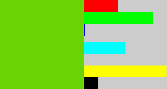 Hex color #69d303 - frog green