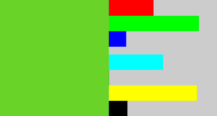 Hex color #69d328 - toxic green