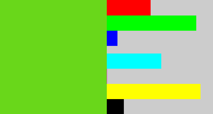 Hex color #69d71a - green apple