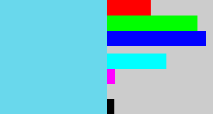 Hex color #69d8ec - lightblue