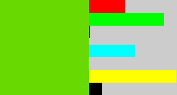 Hex color #69d902 - green apple