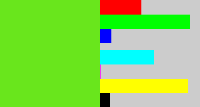 Hex color #69e61c - green apple