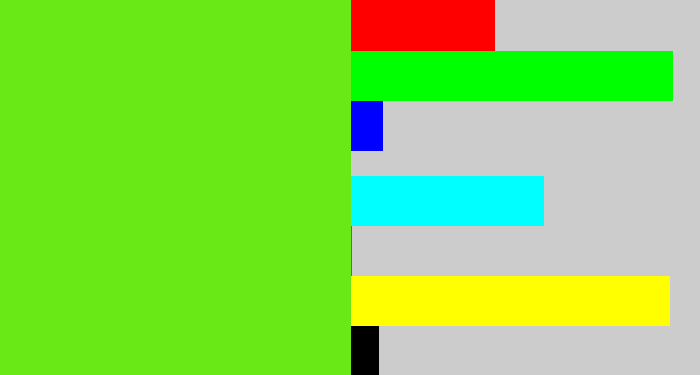 Hex color #69ea16 - green apple