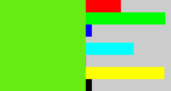 Hex color #69ec13 - bright lime green