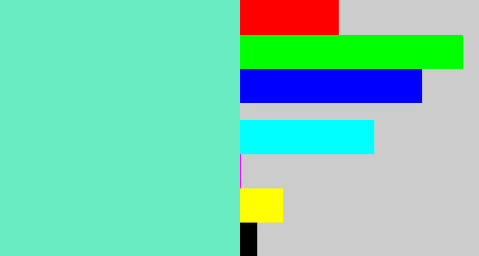 Hex color #69ecc2 - light greenish blue