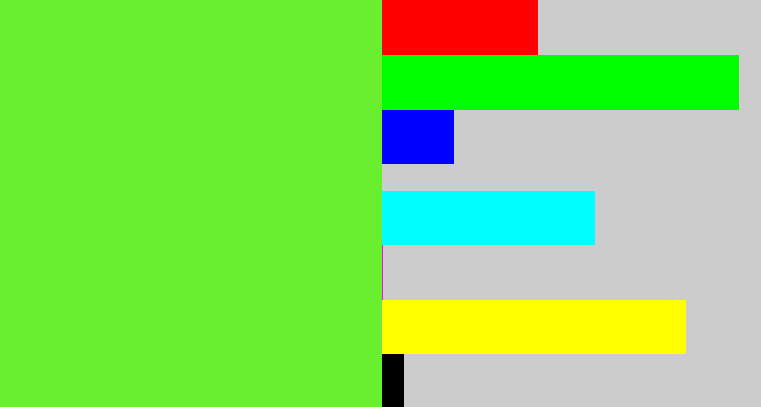 Hex color #69ef30 - toxic green