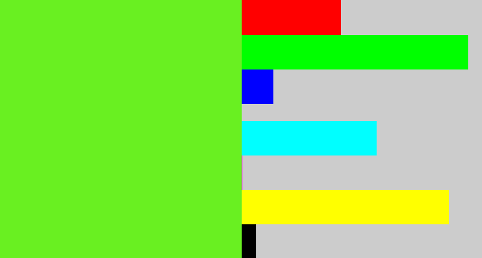 Hex color #69f021 - toxic green