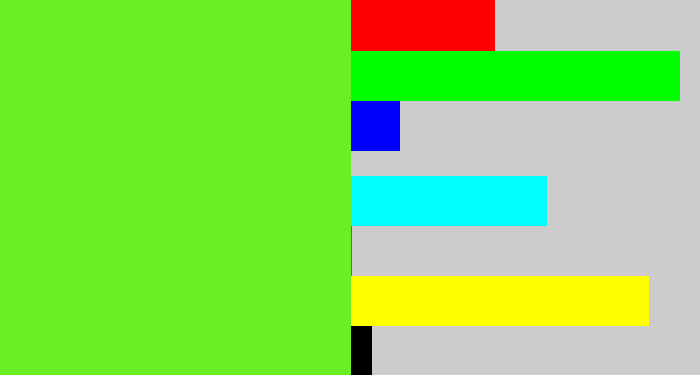 Hex color #69f024 - toxic green
