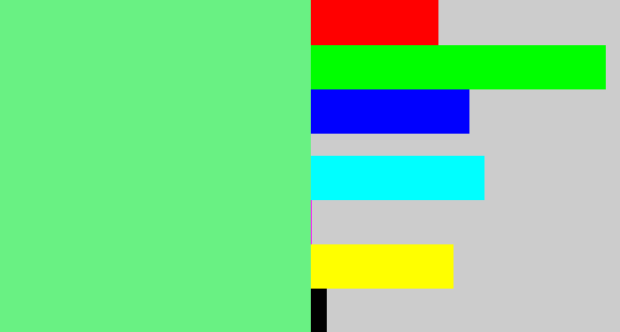 Hex color #69f183 - lightgreen