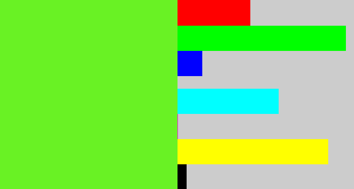 Hex color #69f224 - toxic green