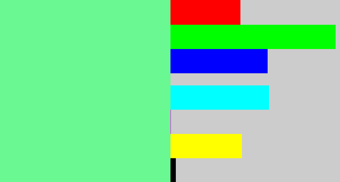 Hex color #69f891 - light green blue