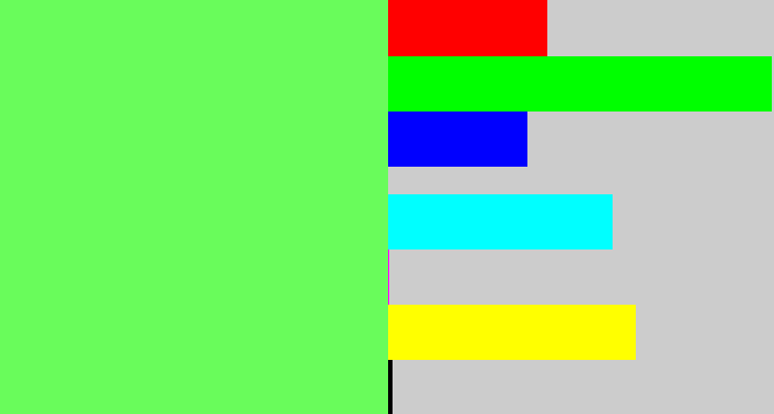 Hex color #69fc5b - lighter green