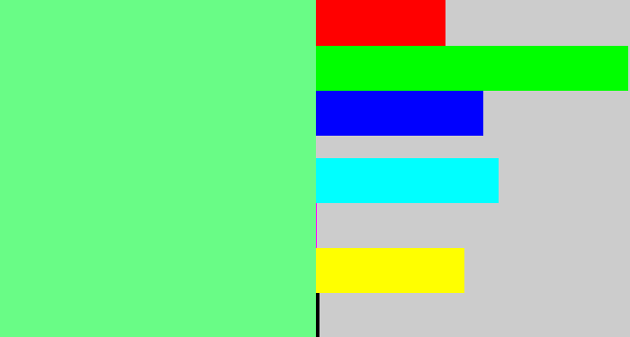 Hex color #69fc86 - lightgreen
