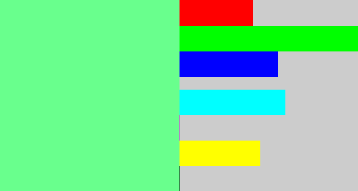 Hex color #69ff8d - lightgreen