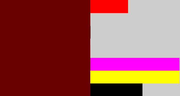 Hex color #6a0101 - blood
