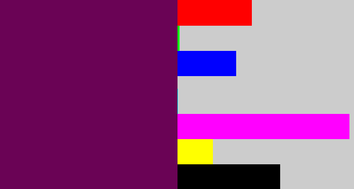 Hex color #6a0355 - rich purple