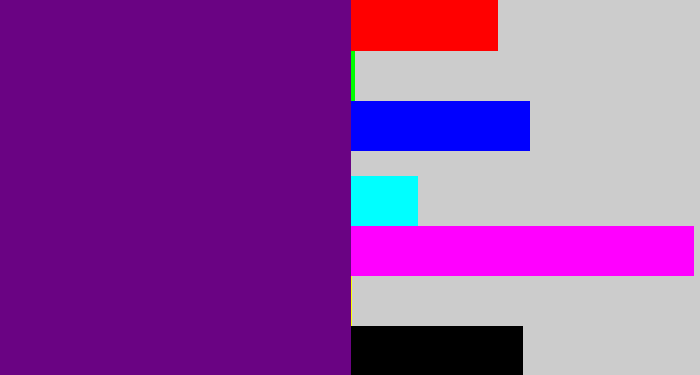 Hex color #6a0383 - darkish purple