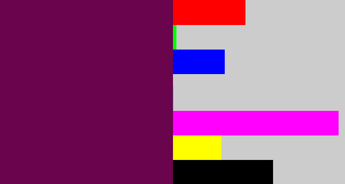 Hex color #6a044c - velvet