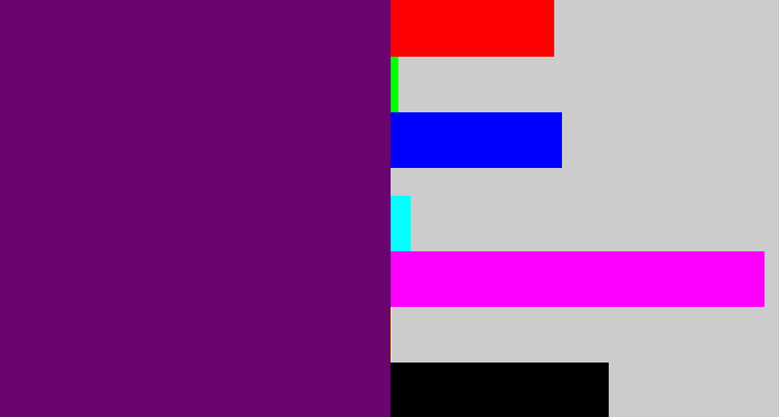 Hex color #6a046f - darkish purple