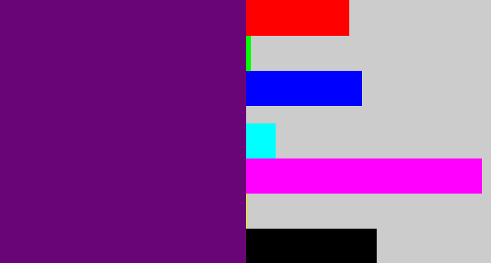 Hex color #6a0578 - darkish purple