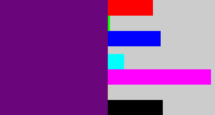 Hex color #6a057c - darkish purple
