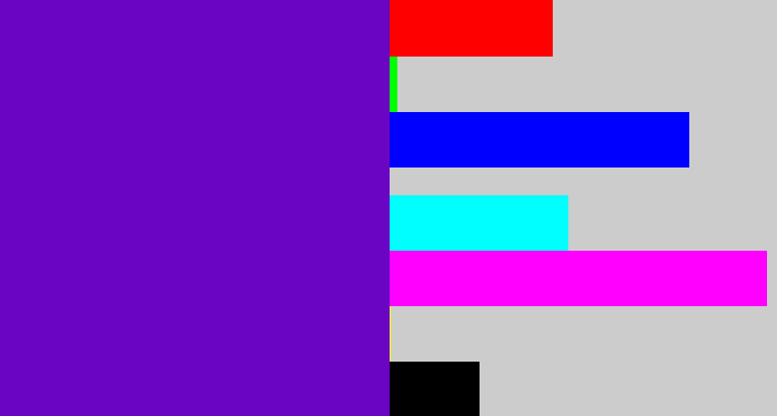 Hex color #6a05c4 - violet blue