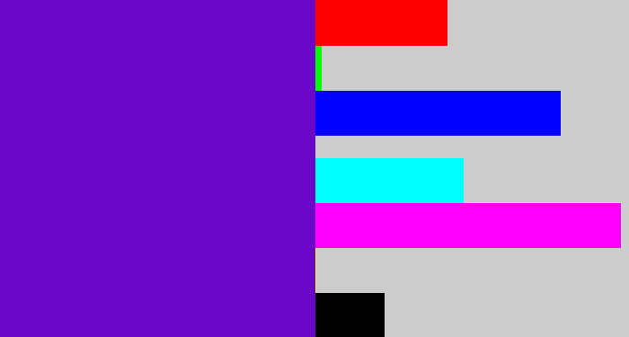 Hex color #6a06c7 - violet blue