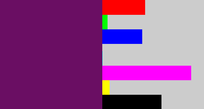 Hex color #6a0e63 - rich purple