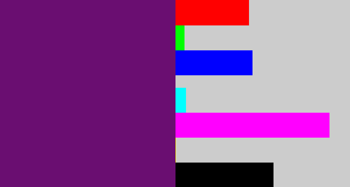 Hex color #6a0e71 - darkish purple