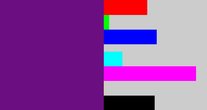 Hex color #6a0e82 - darkish purple