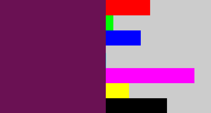 Hex color #6a1153 - grape purple