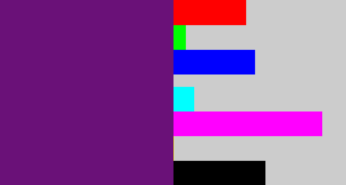 Hex color #6a1178 - darkish purple