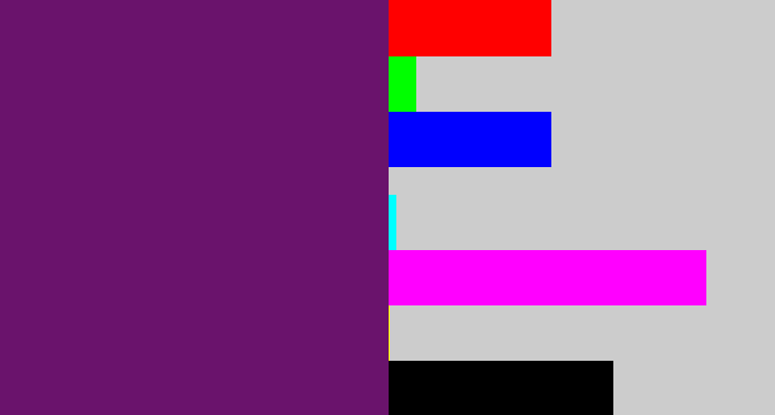 Hex color #6a136c - darkish purple