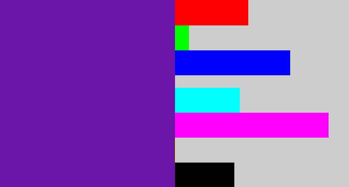 Hex color #6a14a8 - purple