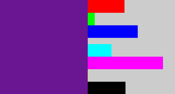 Hex color #6a1592 - purple