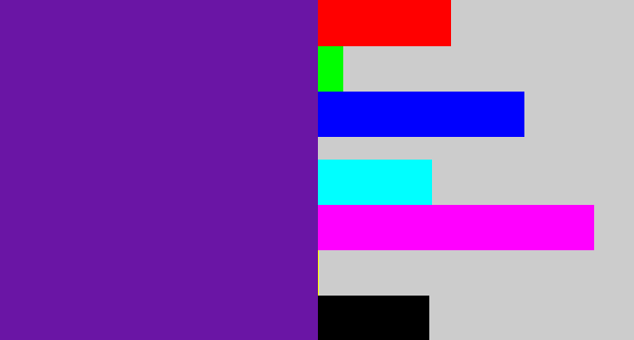 Hex color #6a15a5 - purple