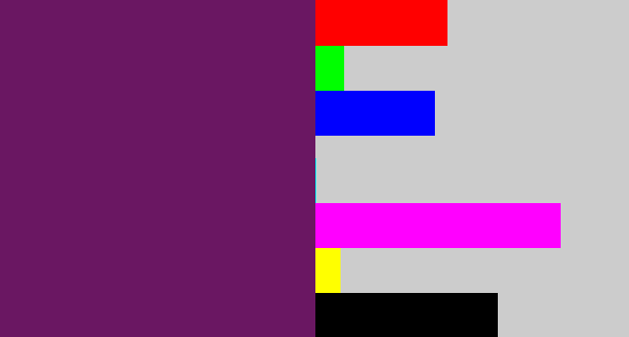 Hex color #6a1762 - darkish purple