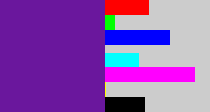 Hex color #6a179d - purple