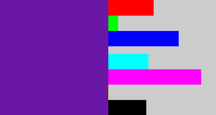 Hex color #6a17a7 - purple