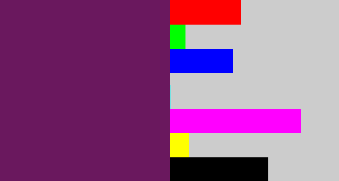 Hex color #6a185e - grape purple