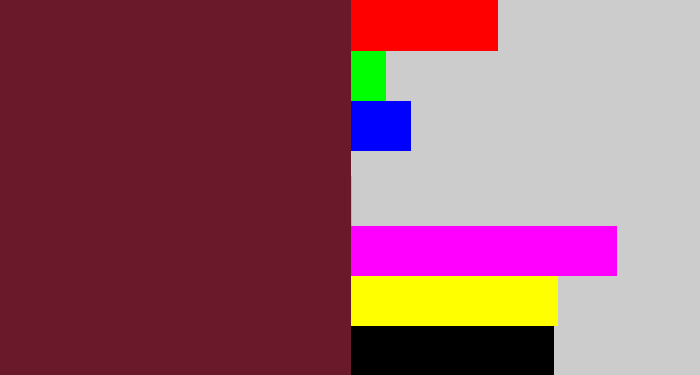 Hex color #6a192b - maroon