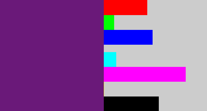Hex color #6a1979 - darkish purple