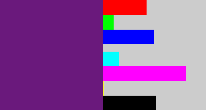 Hex color #6a197c - darkish purple